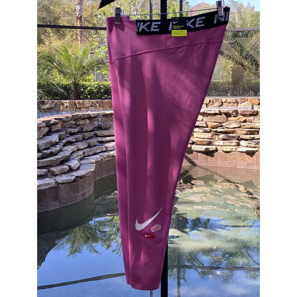 Nike One Plus Size Leggings 3X Purple Women's Activewear New with Tags